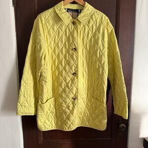 BURBERRY London | Butter Yellow Quilted Puffer Field Style Jacket | Large